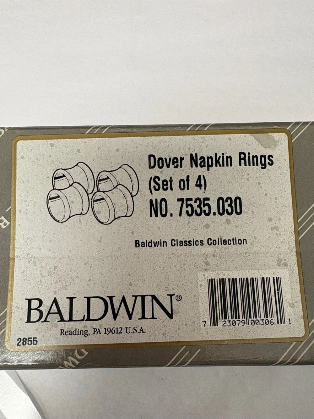 Badwin Dover Napkin RIngs Set of 4